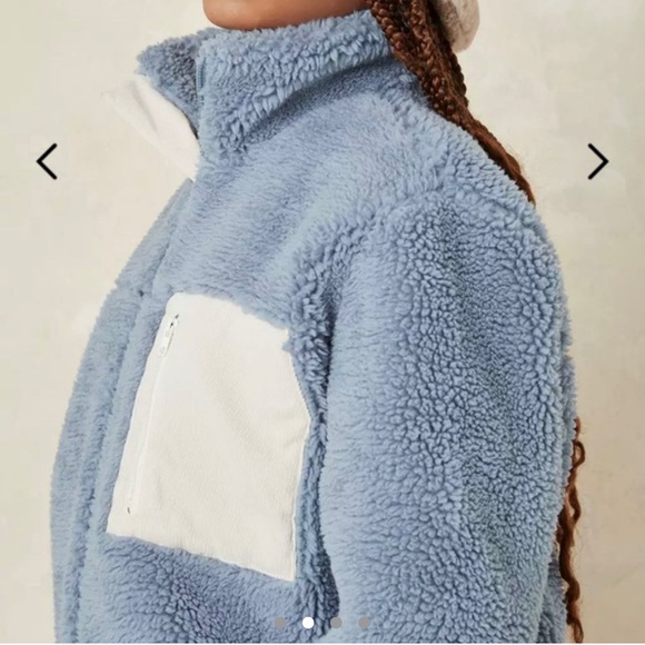 light blue sherpa cord mixed jacket - Picture 3 of 4